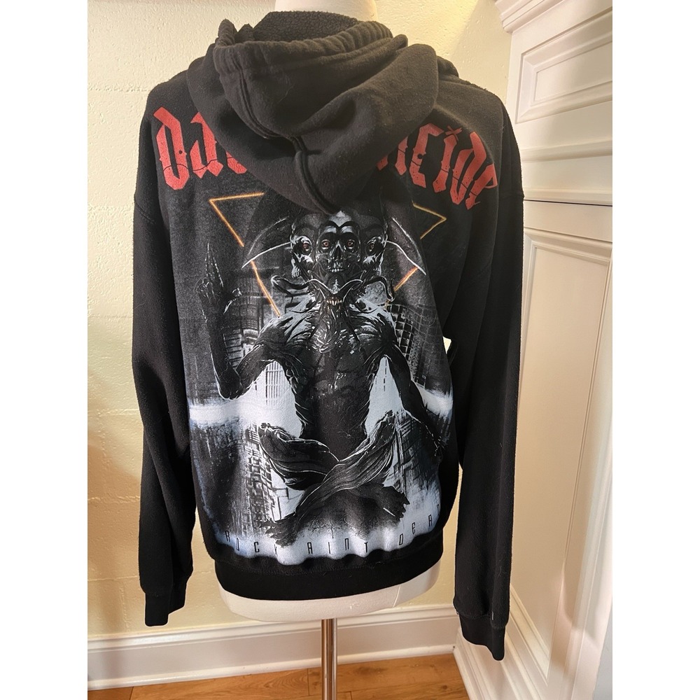 Davey Suicide Rock Ain't Dead Black Hoodie Zip Up Jacket Size Medium